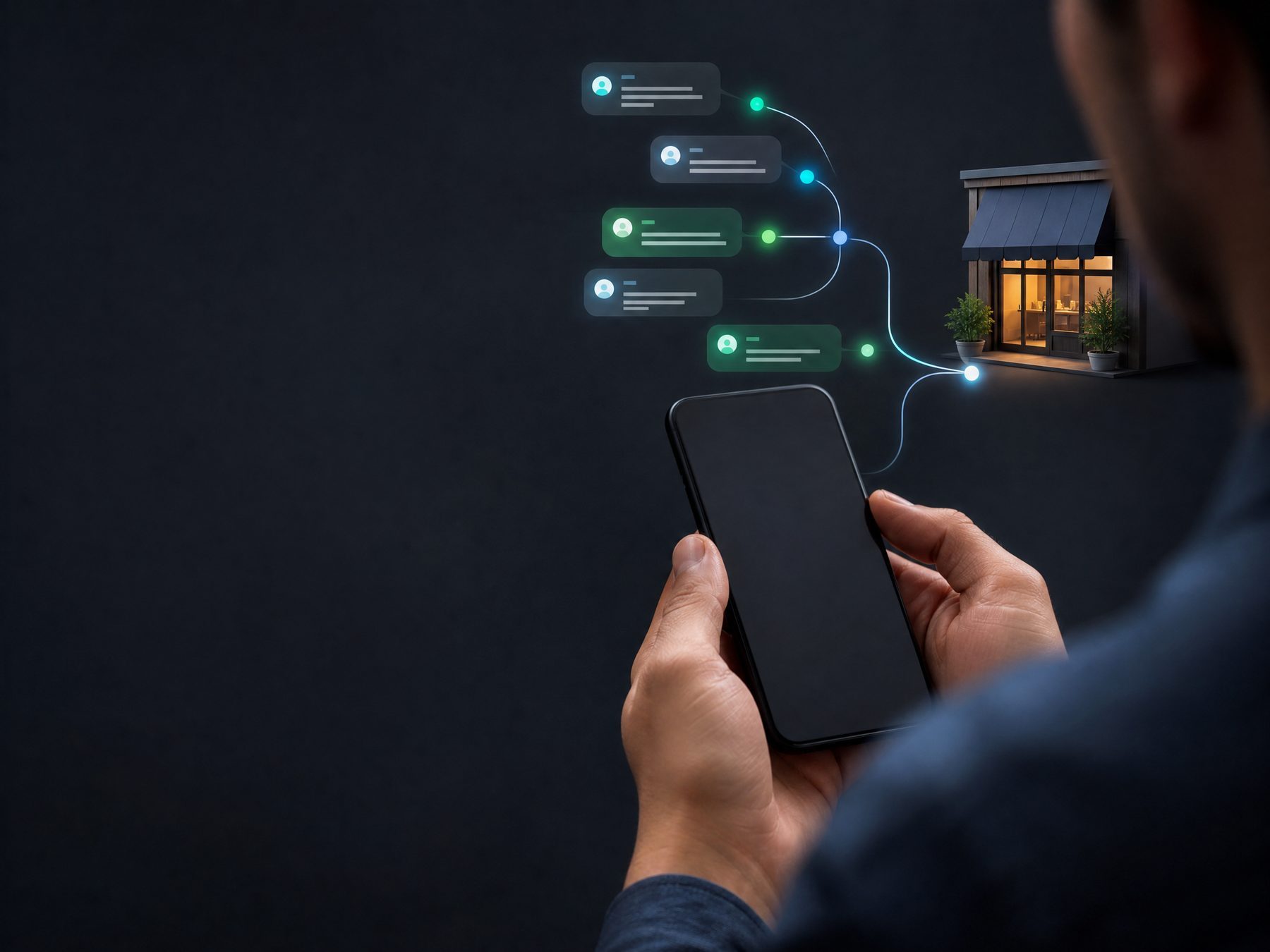 Celular com jornada automatizada de atendimento pelo WhatsApp